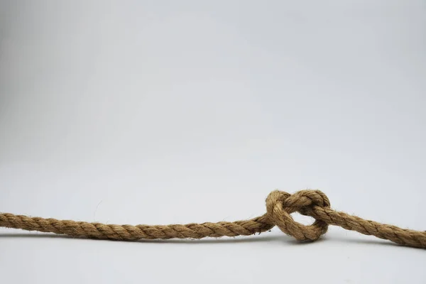 Knot Made Rope Rope White Background Isolate — Stock Photo, Image