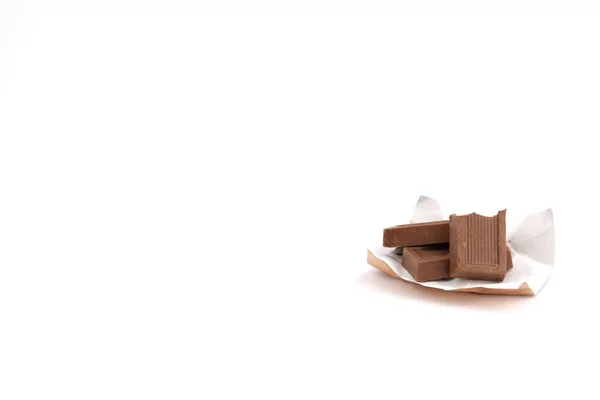 Chocolade Chocolade Een Witte Achtergrond — Stockfoto