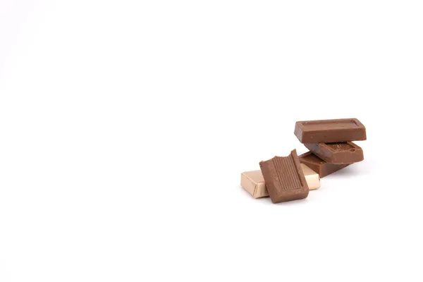 Schokolade Pralinen Auf Weißem Hintergrund — Stockfoto
