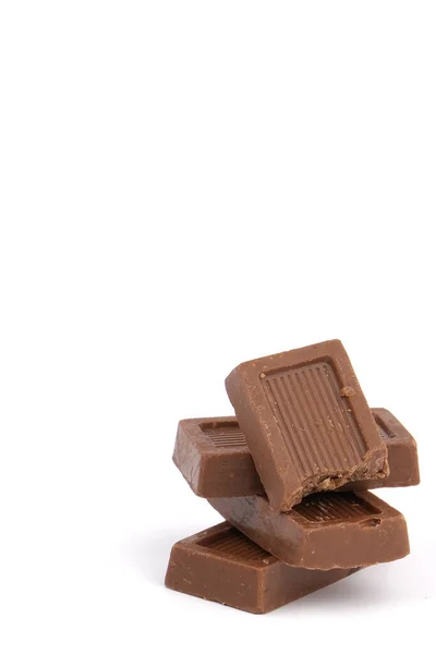 Chocolade Chocolade Een Witte Achtergrond — Stockfoto