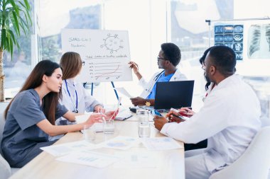 Danışman toplantısı ile ilnternatiomal doktorlar veya stajyerler grubu ve hastane odasında not alma.