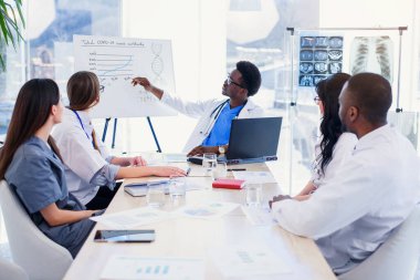 Danışman toplantısı ile ilnternatiomal doktorlar veya stajyerler grubu ve hastane odasında not alma.