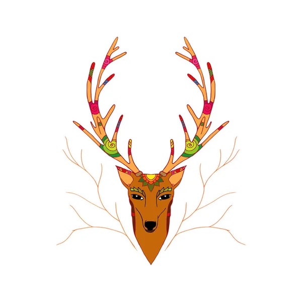Ręcznie rysowane ilustracja Christmas jelenia — Wektor stockowy