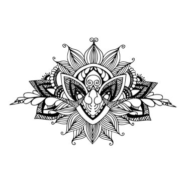 Çiçekler ile çizilmiş süsleme el