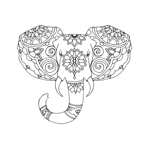 Ręcznie rysowane ilustracja słonia — Wektor stockowy