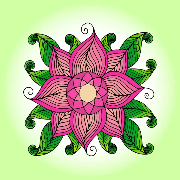 Fond floral de couleur vectorielle. Doodle main dessinée ornement avec des fleurs. Illustration vectorielle . — Image vectorielle