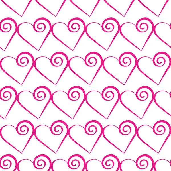 Modèle de coeur rose romantique. Illustration vectorielle pour le design de vacances. De nombreux coeurs volants sur fond blanc . — Photo