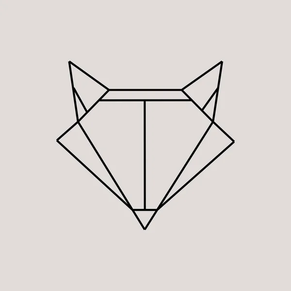 Tête de renard géométrique isolée sur fond gris motif vectoriel vintage illustration — Image vectorielle
