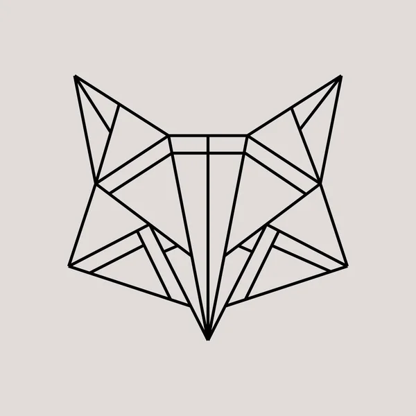 Geometriska fox huvud isolerad på grå bakgrund vintage design element vektorillustration — Stock vektor