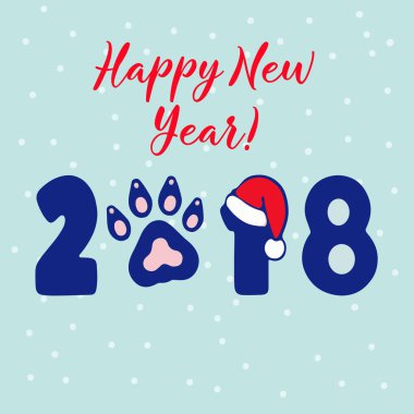 Köpek 2018 yıl. Vektör şablonu yeni yıl Çince takvim tasarlamak..