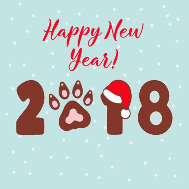 Köpek 2018 yıl. Vektör şablonu yeni yıl Çince takvim tasarlamak..