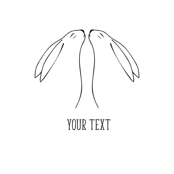One line rabbit design silhouette. Logo design. Hand drawn minimalism style vector illustration. — Stock Vector