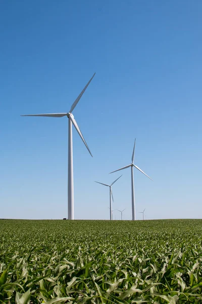 Windkraftanlage mit blauem Himmel — Stockfoto