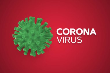 Kırmızı izole arkaplanda 3 boyutlu görüntü Covid-19. Dünya Sağlık Örgütü Coronavirus 'a yeni resmi isim koydu.