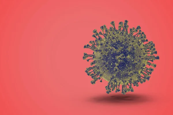 Kırmızı izole arkaplanda 3 boyutlu görüntü Covid-19. Dünya Sağlık Örgütü Coronavirus 'a yeni resmi isim koydu.