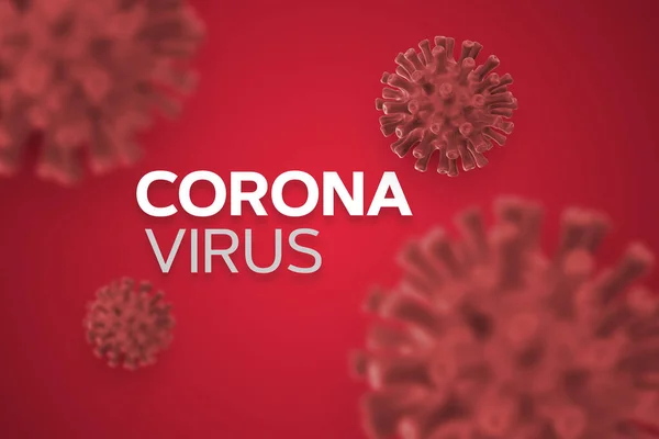 3D说明Covid 19关于红色孤立背景 世界卫生组织谁介绍了新的官方名称的Coronavirus — 图库照片