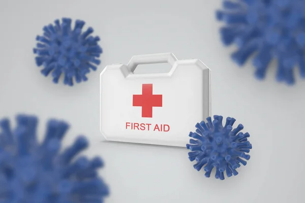 Beyaz izole arka planda Covid-19 için 3D illüstrasyon. Dünya Sağlık Örgütü Coronavirus 'a yeni resmi isim koydu.