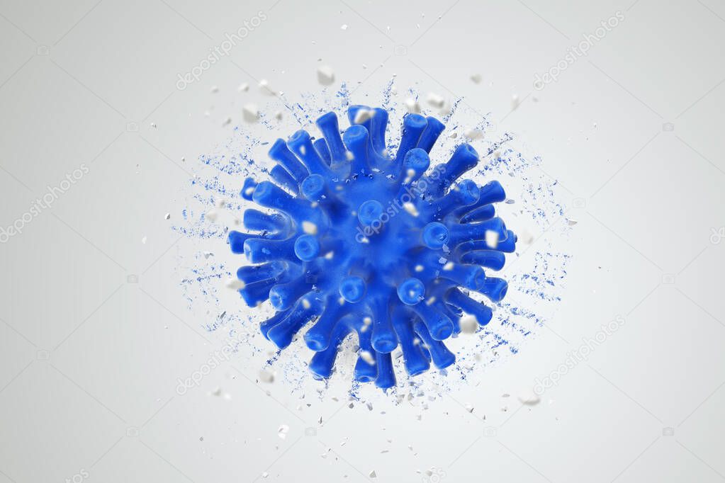 Corona virus concept.3D render disinfectants.