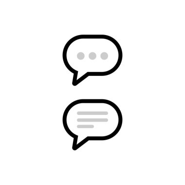 Konuşma balonu ikonu, sohbet sembolü. vektör illüstrasyonu