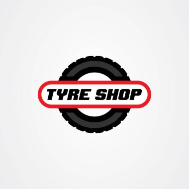 Tekerlek dükkanı logosu şablonu. lastik simgesi vektör illüstrasyonu.