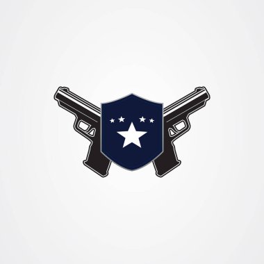 Amblem şablonu olarak kalkanlı tabancalar