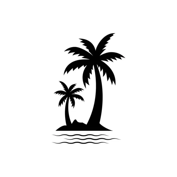 Palm tree silhouette icon. simple flat vector illustration — Stock Vector