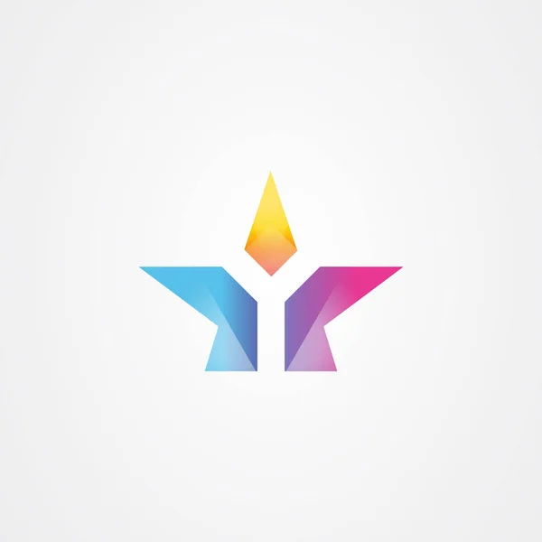 Yıldız simgesi logosuyla Y negatif uzay harfi