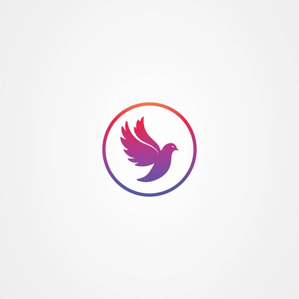Flying bird paloma icono logo diseño de vectores — Vector de stock