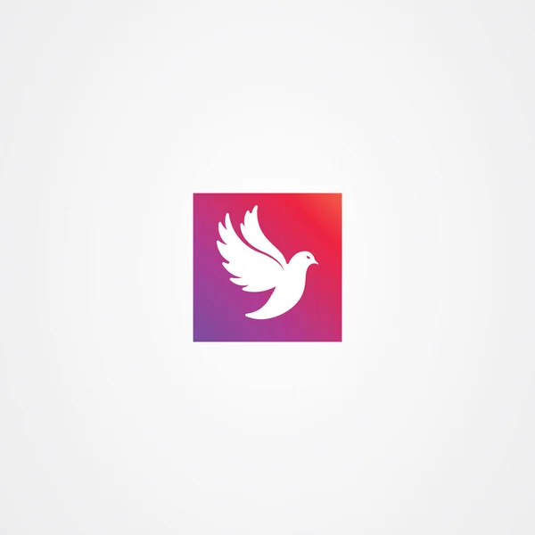 Flying bird paloma icono logo diseño de vectores — Vector de stock