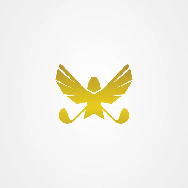 Águila icono de golf logo vector de diseño . — Vector de stock