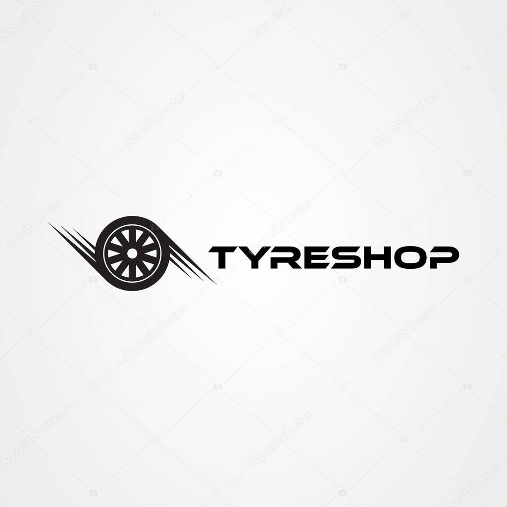 Tire shop logo template. tire icon vector illustration.