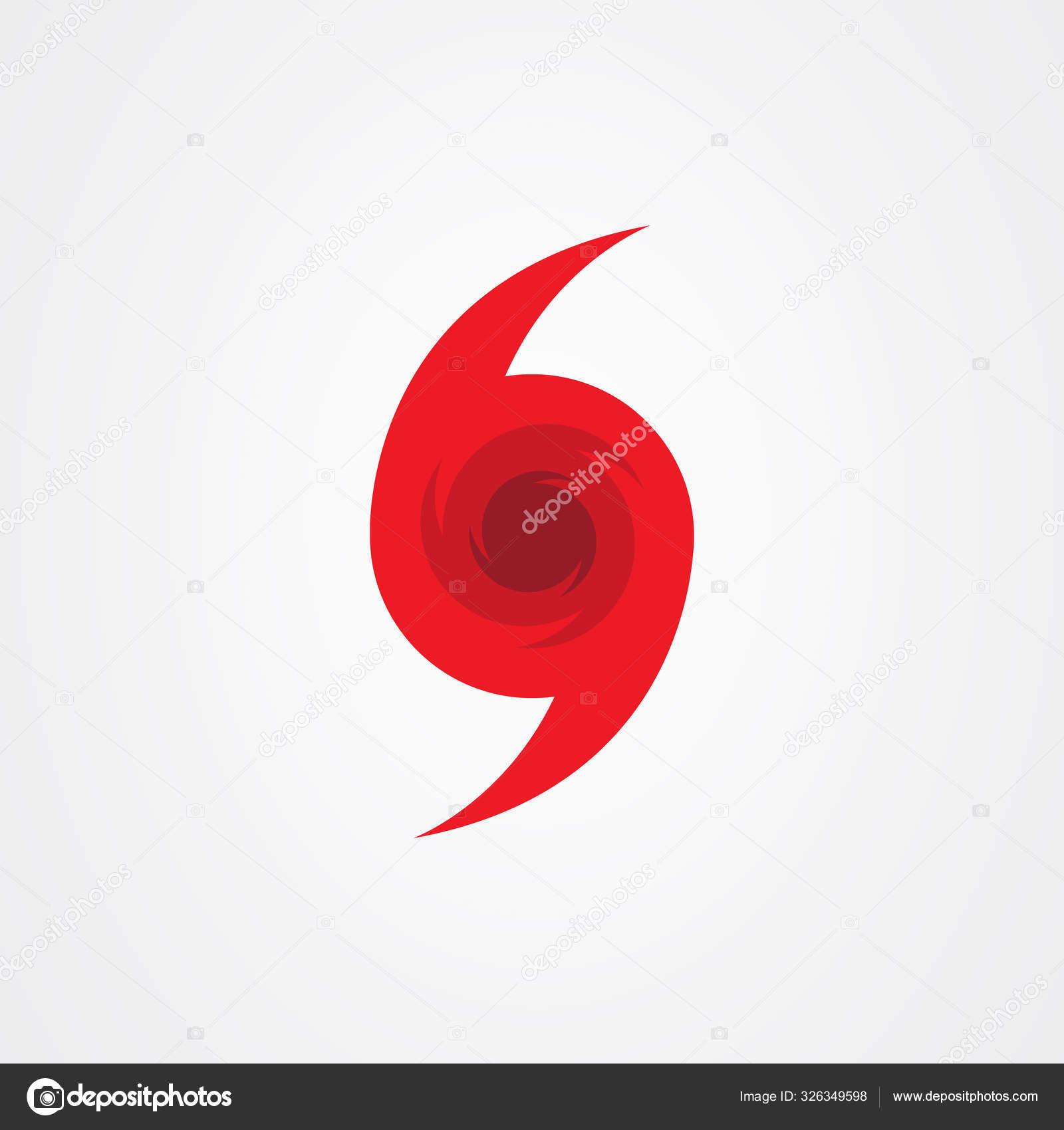 Hurricane icon, flat style stock vector. Illustration of spiral ...