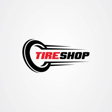 Tekerlek dükkanı logosu şablonu. lastik simgesi vektör illüstrasyonu.