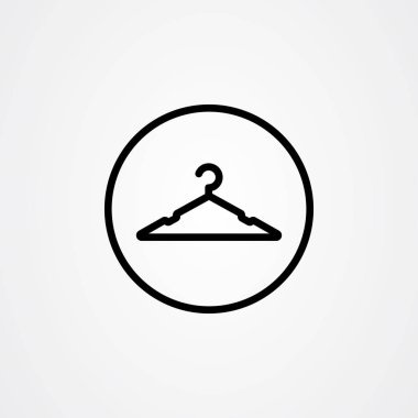 Askı simgesi vektör illüstrasyonu. Elbise askısı sembolü. Çamaşır logosu şablonu.