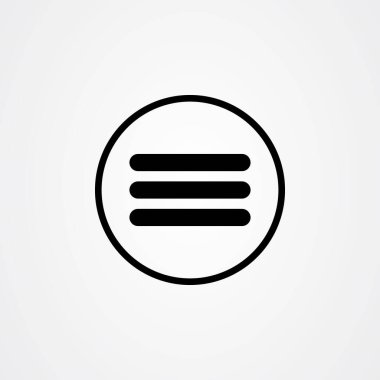 Daha fazla simge vektör tasarımı, düz 3 çizgi sembolü.