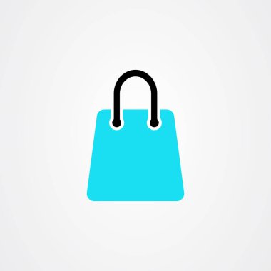 Çevrimiçi dükkan için alışveriş çantası simgesi logo vektör tasarımı