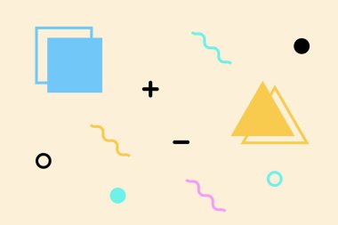 Memphis biçim şablonu, geometrik vektör şablonu, trend vektör arka planı