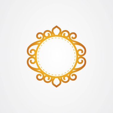 Klasik filigran ile dairesel simge şablonu