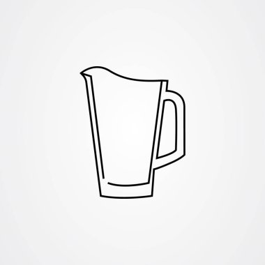 Çizgi / çizgi biçiminde bira sürahi vektör simgesi