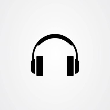Kulaklık simgesi logo vektör tasarımı
