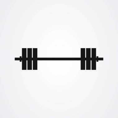Halter simgesi vektör tasarımı, ağırlık eğitim ekipmanları.