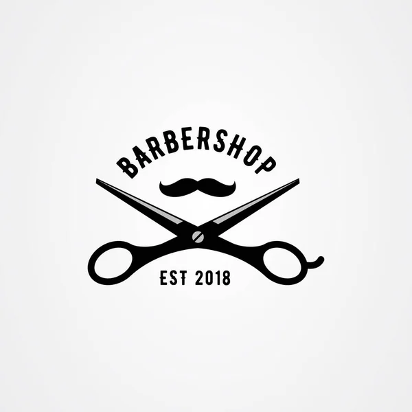 Emblema de la barbería, diseño del logotipo del icono de barbero . — Archivo Imágenes Vectoriales