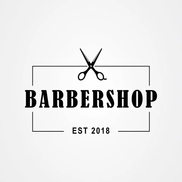 Emblema da barbearia, projeto do logotipo do ícone do barbeiro . — Vetor de Stock