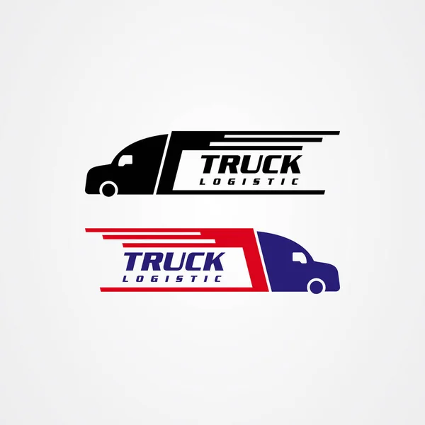 Lastbil siluett ikon vektor design, logistik eller leveransservice logotyp. — Stock vektor