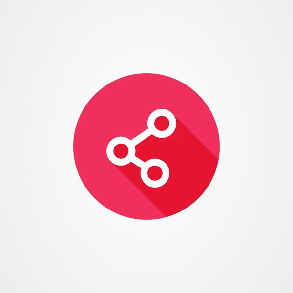 Compartir icono en fondo rojo con efecto de sombra larga, publicar símbolo . — Vector de stock