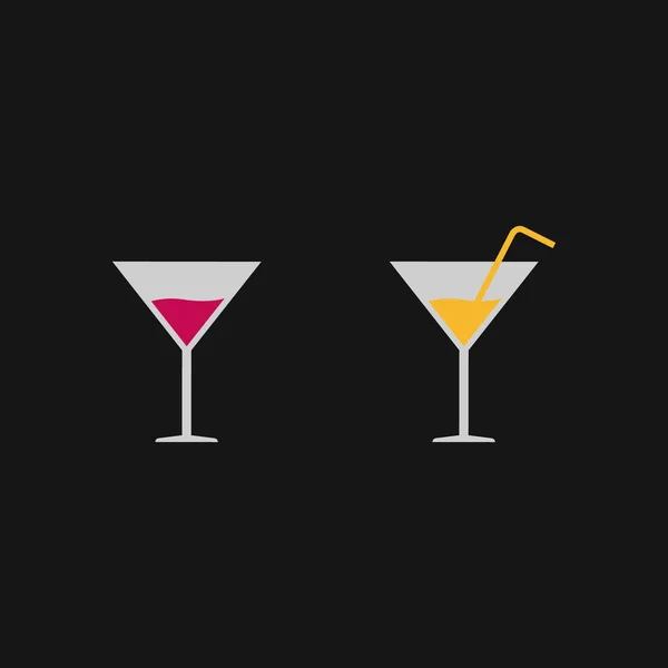 Cocktail glass (martini) icon logo vector design — Stock Vector