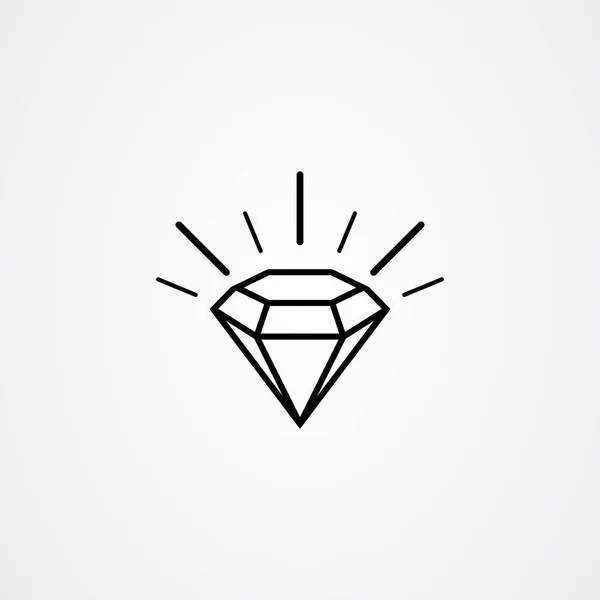 Diamantikon konturvektor. Ädelstenssymbol — Stock vektor