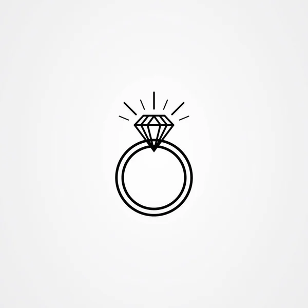 Diamond ring icon logo vector design — Stock Vector