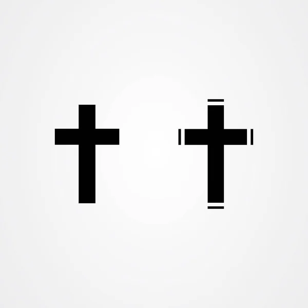 Cruz cristiana icono logo vector — Vector de stock