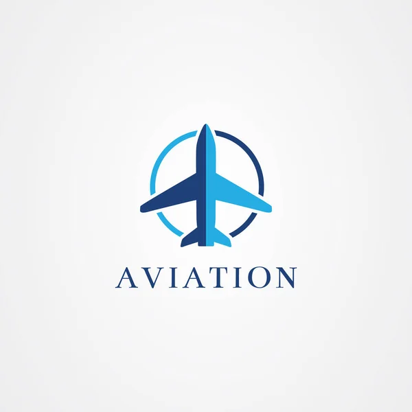 Aviation logo, plane icon vector design — Stock Vector